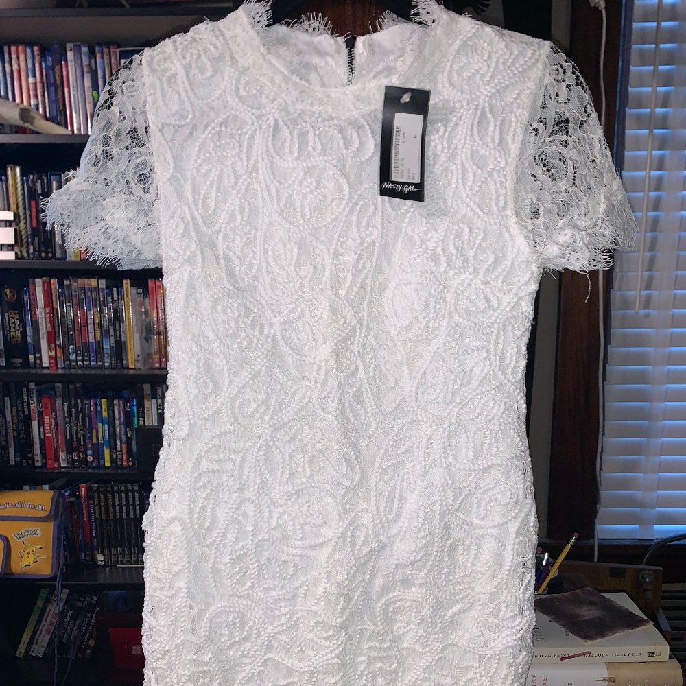 Nasty Gal: Vera & Lucy White Lace Dress - Medium